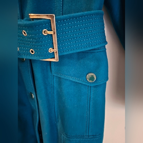 Kenneth Cole New York • Long Peacoat •  Teal •WSize 12 • 60% Wool Blend - Picture 2 of 12